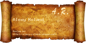 Alexy Roland névjegykártya
